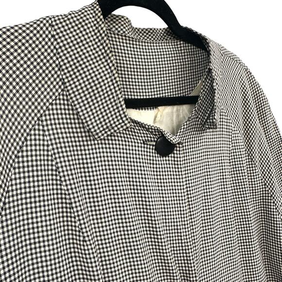 VTG Swing Coat M Gingham Check Mod 60s Rockabilly Retro Career Church Preppy USA - Picture 9 of 16
